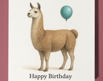 Animal Hugs Collection - Llamazing Llama - Birthday Card - Funny Animal - Premium Greeting Card Envelope - Personalised card - Friend Family
