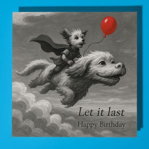 Never Barking Story Film Parodie Alles Gute zum Geburtstag Karte - Lustige Tier Premium Grußkarte Umschlag Personalisierte Hundekarte - Freund Tochter
