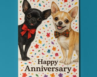 Dog Breeds Collection - Still Looking at You - Chihuahua Dogs - Anniversary Card - Funny Premium Greeting Card Envelope - Personalised card