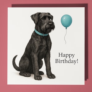 Dog Breeds Collection - Giant Schnauzer Dog - Happy Birthday Card - Funny Animal - Premium Greeting Card and Envelope - Personalised card