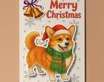 Corgi Dog - Pop Pets 3D Collection - Merry Christmas Card - Funny Animal - Premium Quality Greeting Card & Envelope - Personalised card