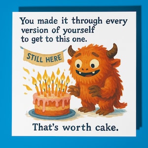 Lustiges Monster - Mitgefühl Kollektion - Alles Gute zum Geburtstag Karte - Lustige Tiere - Premium Grußkarte Umschlag Personalisierte Karte - Freund