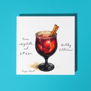 Handgemachter Drachenatem-Cocktail - Wild, unvergesslich und voller Feuer - Happy Birthday Card Premium Grußkarte & Umschlag