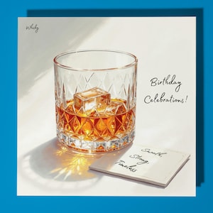 Whisky - Suave, Fuerte, Atemporal - Tarjeta de Feliz Cumpleaños - Tarjeta de Felicitación Premium y Sobre - Tarjeta Divertida Personalizada - Amigo Familia Papá