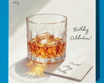 Whisky - Smooth, Strong, Timeless - Happy Birthday Card - Premium Greeting Card & Envelope - Personalised funny card - friend family Dad