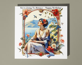 Handmade We're Going To Monaco – Surprise Happy Birthday! Card surprise Card Premium Greeting Card  and Envelope