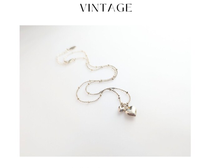 Elegant Life Charms Vintage Jewellery Heart Duo Necklace Pendant