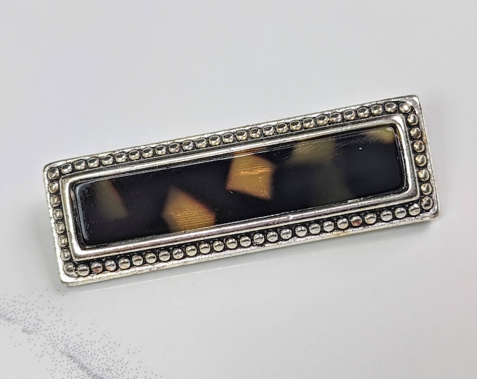 Lovely Vintage Faux Tortoiseshell Lucite Brooch Signed Napier Jewellery