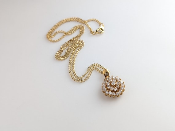Lovely Vintage Jewellery  Gold-tone Faux Diamond … - image 3