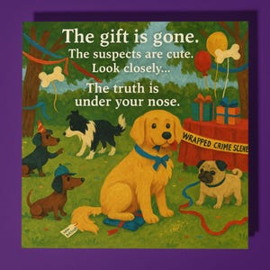 Investigatori di cani - Biglietto di auguri di buon compleanno - Animale divertente - Busta per biglietti di auguri premium - Cane personalizzato - Biglietto divertente - Amico di famiglia Papà