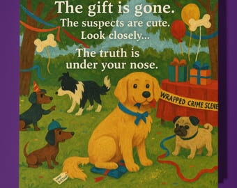 Dogs investigators - Happy Birthday Card - Funny Animal - Premium Greeting Card Envelope - Personalised dog - funny card - family friend Dad