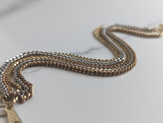 Lovely Gold and Silver-tone Multi-chain Grey Pear… - image 7