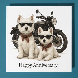 West Highland White Terrier - carte de joyeux anniversaire - carte de voeux premium animal drôle et enveloppe - carte de chien personnalisée - mari