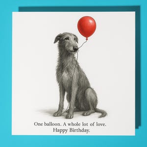 Scottish Deerhound Mucho amor Tarjeta de feliz cumpleaños - Sobre de tarjeta de felicitación premium Tarjeta divertida personalizada - Amigo Familia Esposo