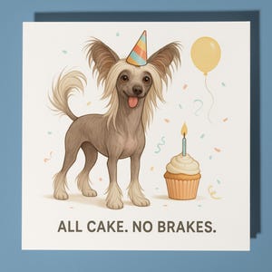 Chinesischer Schopfhund - Alles Gute zum Geburtstag Karte - Lustiges Tier - Premium Grußkarte & Umschlag - Personalisierte lustige Karte - Freund Familie