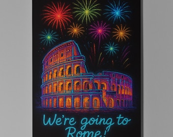 Italy Colosseum - We're going to Rome Card -  Premium Greeting Card & Envelope - Personalised City - Couple Family Friend Girlfriend Wife