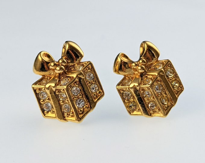 Lovely Vintage Gold-tone Faux Diamond Earrings by Avon Jewellery