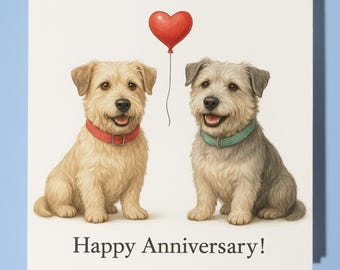 Glen dogs - Happy Anniversary Card  Funny Animal - Premium Greeting Card Envelope - Personalised Dog card - Husband Wife Boyfriend