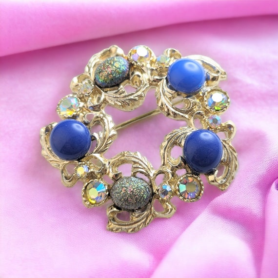 Beautiful Vintage Jewellery Multichrome Cabochons… - image 1