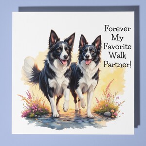 Zwei Border Collies Jubiläumskarte - Lustiges Tier - Premium Grußkarte & Umschlag - Personalisierte Hundekarte - Frau Mann Freund