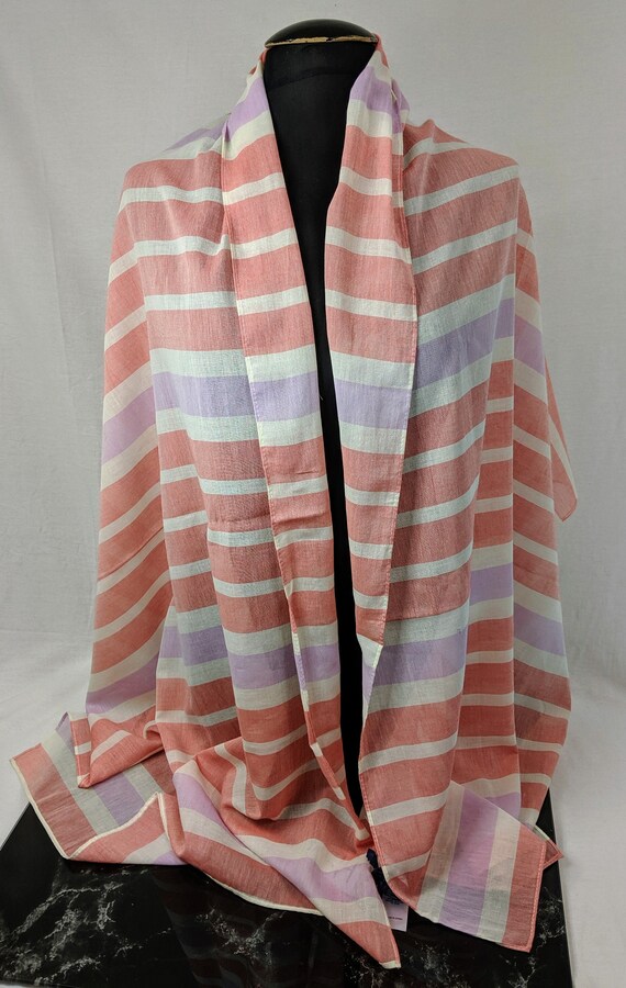 Lovely Vanilla, Rose & Lavender Colours Pure Cotton Large Scarf by DASH 81" x 28"
