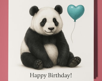 Animal Hugs Collection - General Snuggle - Giant Panda - Birthday Card - Funny Animal - Premium Greeting Card & Envelope - Personalised card
