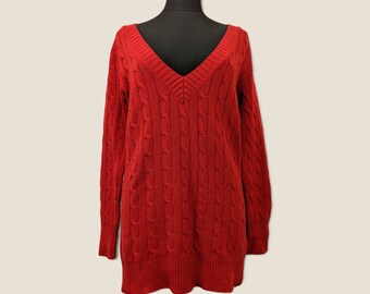 Lovely Ralph Lauren Red colour Women's Jumper 80 Wool 20% Cashmere Size L