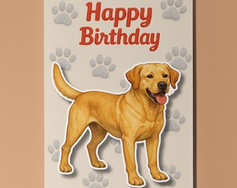 Labrador Dog - Pop Pets 3D Collection - Happy Birthday Card - Funny Animal Premium Quality Greeting Card and Envelope Personalised card