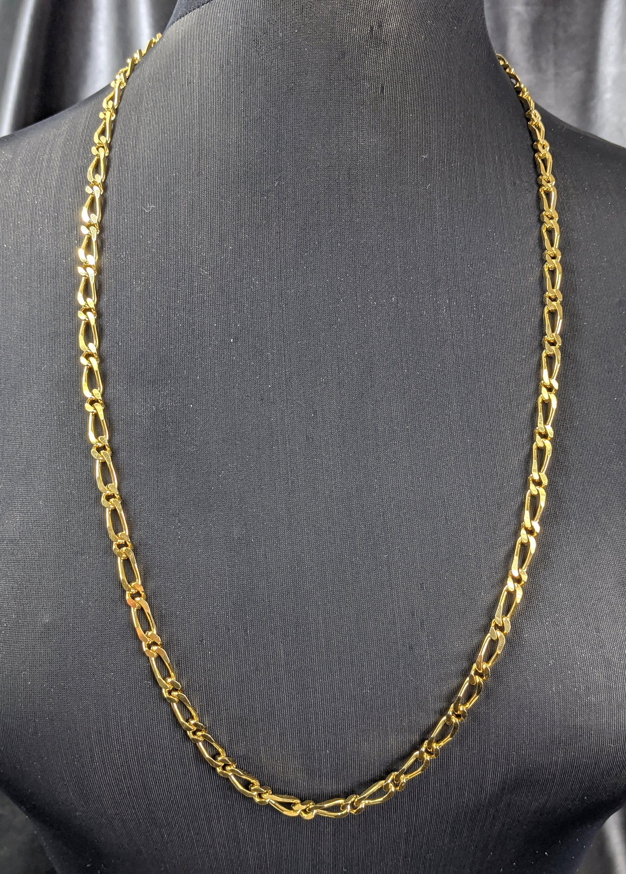 Lovely Vintage Jewellery Goldtone Diamondcut Open Link Chain Necklace