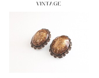 Radiant Jewellery Antique Copper Oval Stud Earrings Sparkling Statement Luxury