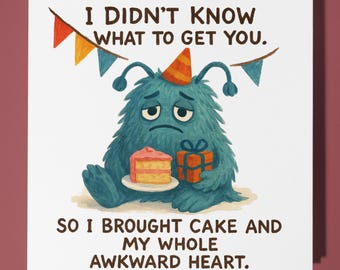 Funny monster - Compassion Collection - Happy Birthday Card - Funny Animals - Premium Greeting Card Envelope Personalised  card - Friend