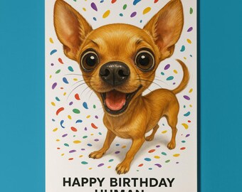 Dog Breeds Collection - Snout Party - Chihuahua Dog - Happy Birthday Card - Funny Animal -Premium Greeting Card Envelope - Personalised card