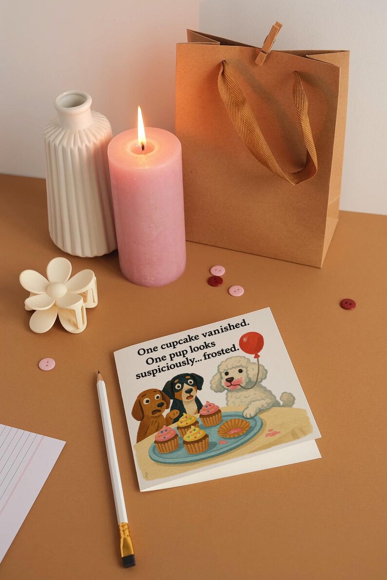 Funny Frosted Dog Birthday Card – Playful Animal Pun Design - Etsy Canada
