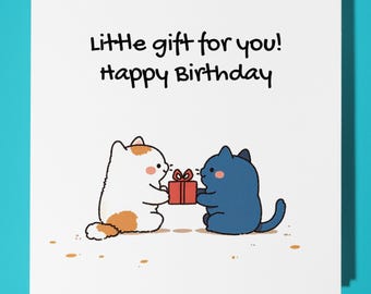 Tiny Scenes Collections - Cats - Little Gift for your! - Happy Birthday Card - Premium Greeting Card & Envelope - Personalised card - Friend