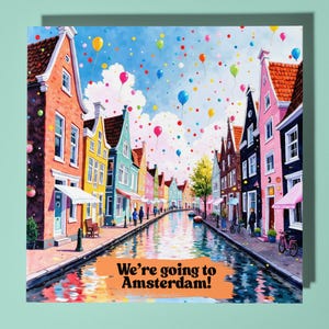 Cartão canal de Amsterdã - Cartão personalizado - Cartão surpresa - Cartão de felicitações premium e envelope - amigo namorada namorado esposa marido