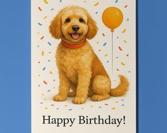 Dog Breeds Collection - Cockapoo Dog Happy Birthday Card - Funny Animal - Premium Greeting Card Envelope - Personalised card - Friend