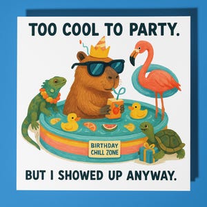 Lustige Wasserschweine - Alles Gute zum Geburtstag Karte - Lustiges Tier Premium Grußkarte & Umschlag - Personalisierte Karte Schwester Tochter Freund Bruder Papa