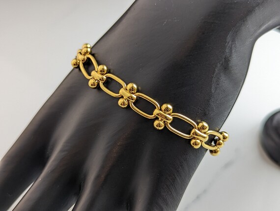 Lovely Vintage Jewellery Gold-tone Openwork Chain Bracelet