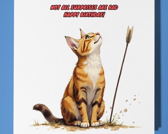 Bengal Cat Happy Birthday Card - Funny Animal - Premium Greeting Card Envelope - Personalised Cat card - sister daughter friend Mom Dad