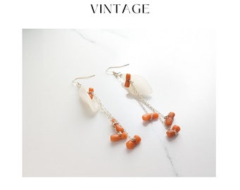 Eternal Blossom  Sterling Silver Rose Quartz Natural Coral Jewellery  Earrings