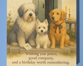 Scottish Dogs  - Happy Birthday Card - Funny Animal - Premium Greeting Card Envelope - Personalised Dog card - sister daughter friend Dad