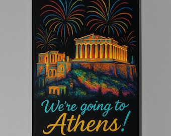 Acropolis of Athens Greece - We're going to Athens Card - Premium Greeting Card Envelope -Personalised City -  Friend Girlfriend Wife