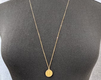 Lovely  Vintage Braided straw Pendant Necklace by C Jewellery