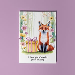 Renard mignon fait main Un petit cadeau de remerciement, vous êtes incroyable !  Merci ! Carte Carte drôle d'animal Carte de voeux et enveloppe premium pour les amoureux des animaux