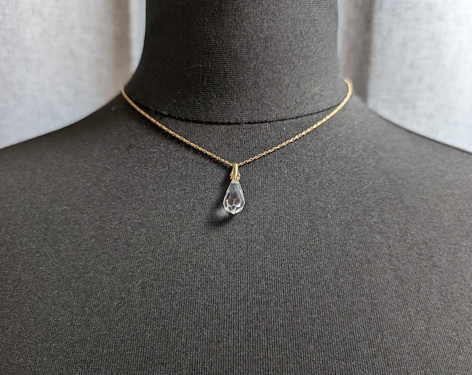 Sparkle Timeless Elegance The Avon Art Deco Jewellery Crystal Teardrop Necklace