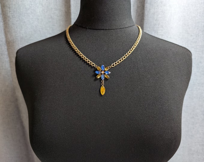 Eternal Blossom: Enchanting Vintage Jewellery Topaz Crystal Necklace