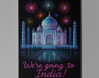 Taj Mahal - We're Going to India  Card -  Premium Greeting Card & Envelope - Personalised City - Couple Family Friend Girlfriend Wife