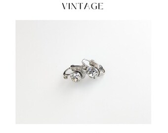 Castlecliff Vintage Jewellery Silver-Tone Sparkling Clip-On Earrings Dazzle