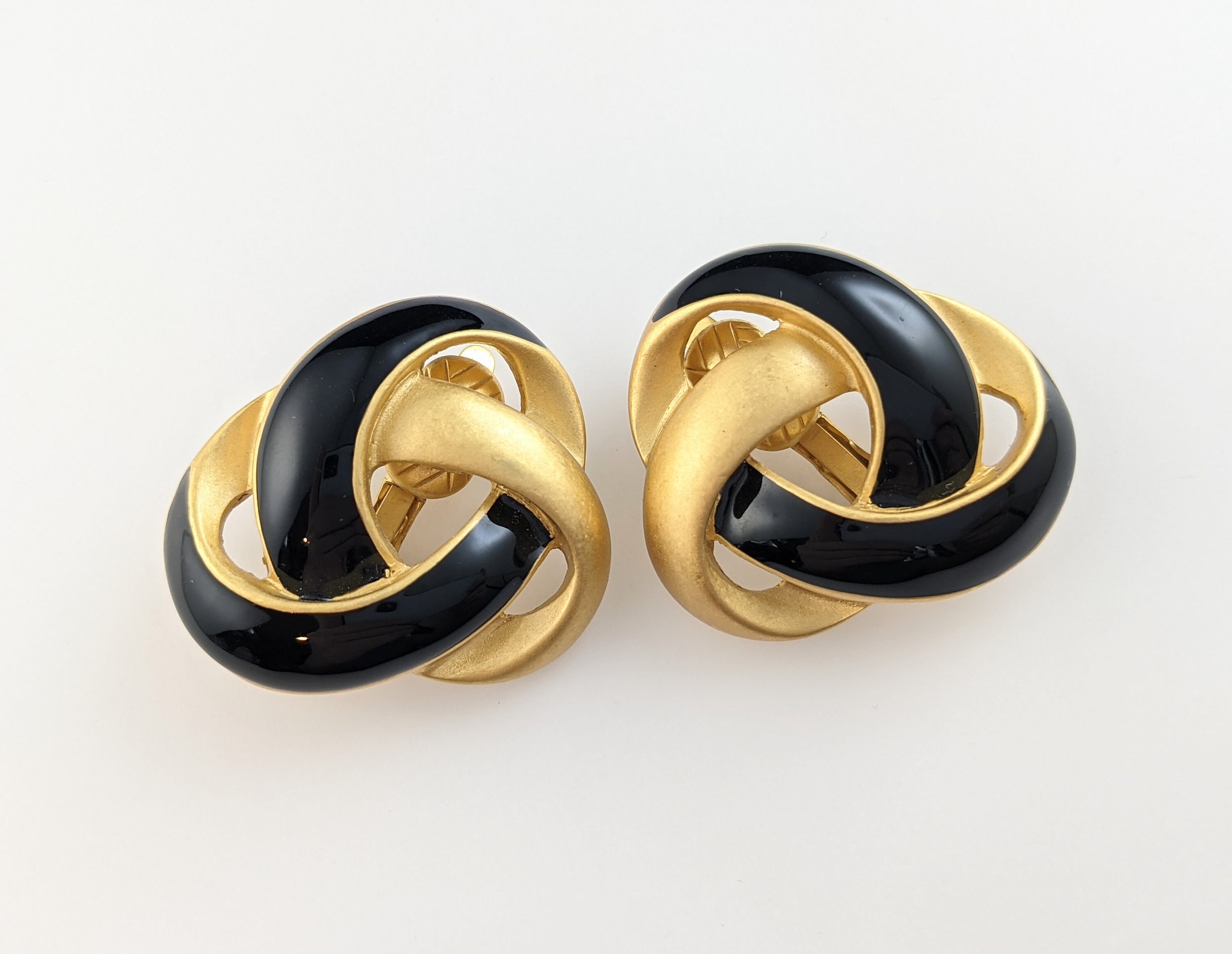 Enamel clip on earrings clearance
