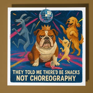 Disco Bulldog Dog Happy Birthday Card - Funny Animal - Premium Wenskaart Envelop - Gepersonaliseerde grappige hondkaart - Familievriend Vader Moeder
